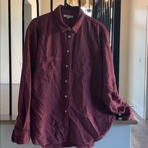 Madewell red flannel blouse